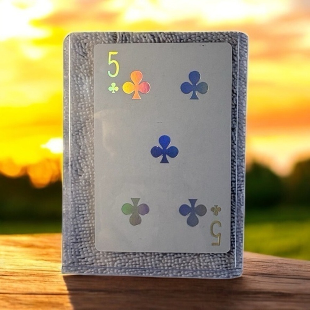 3/$25 DIOR JOY 5 of Clubs Holographic Playing Card in Protective Case